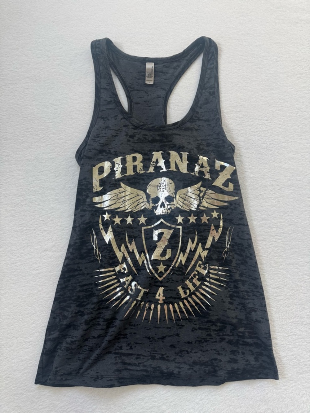 Next Level Apparel Gray Burnout Tank Top